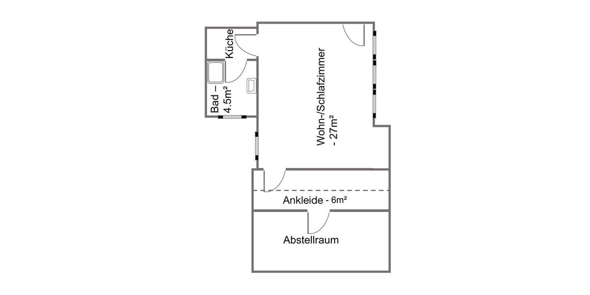 Erdgeschoßwohnung Neu-Ulm Burlafingen - 1 Zimmer, 40 m&sup2;, 570&euro; | Angebot:26634323