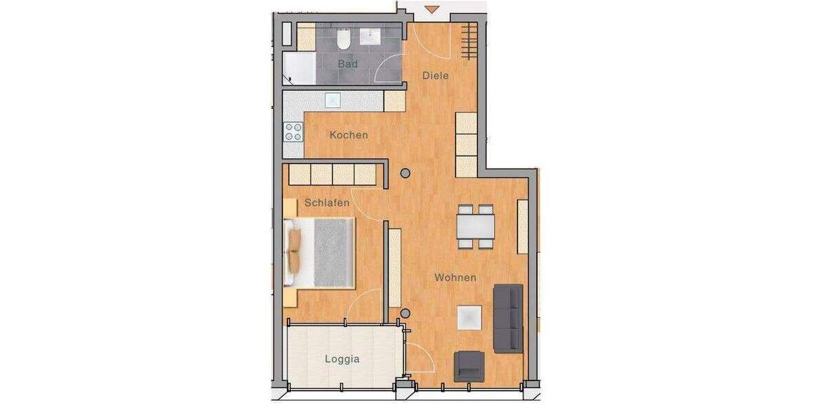 Etagenwohnung Ulm Böfingen - 2 Zimmer, 58 m&sup2;, 327.700&euro; | Angebot:25733618