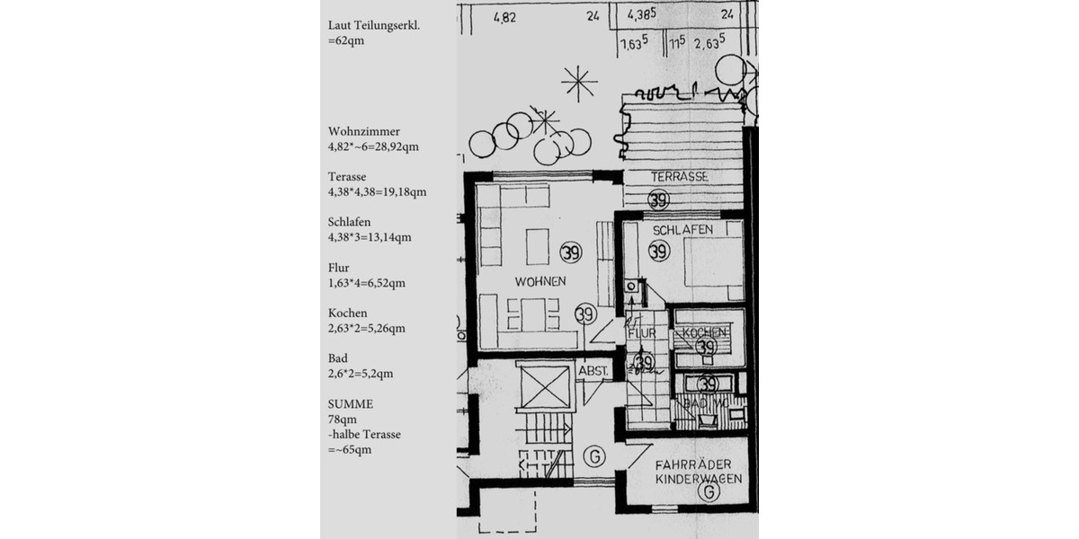 Erdgeschoßwohnung Ulm Obertalfingen - 2 Zimmer, 62 m&sup2;, 260.000&euro; | Angebot:24831148