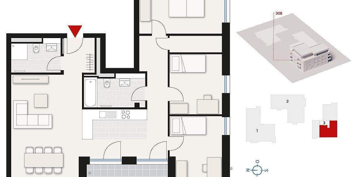 Etagenwohnung Dornstadt - 4 Zimmer, 100 m&sup2;, 555.000&euro; | Angebot:25851582
