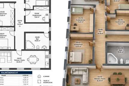 Wohnung Deggingen - 5 Zimmer, 98 m&sup2;, 950&euro; | Angebot:26828657