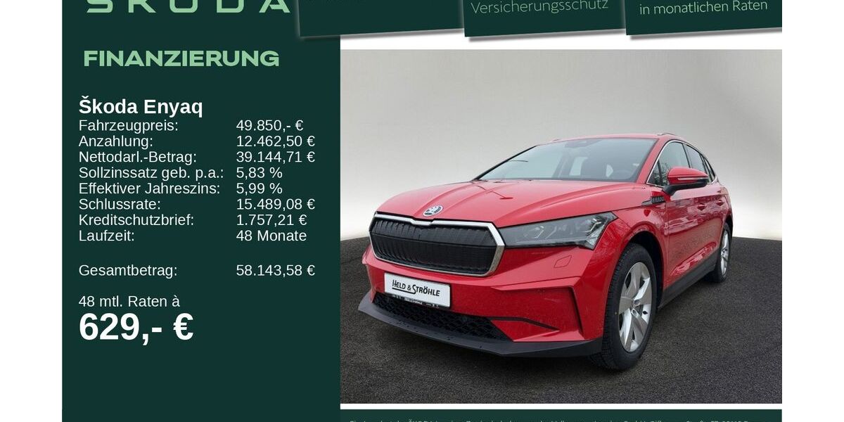 Skoda Enyaq 3.001 km 49.850 &euro; Neu-Ulm 89231