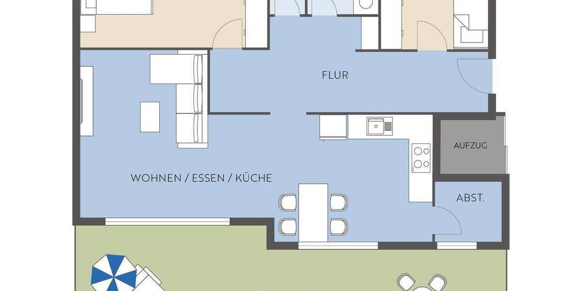 Etagenwohnung Erbach - 3 Zimmer, 108 m&sup2;, 499.000&euro; | Angebot:25737471