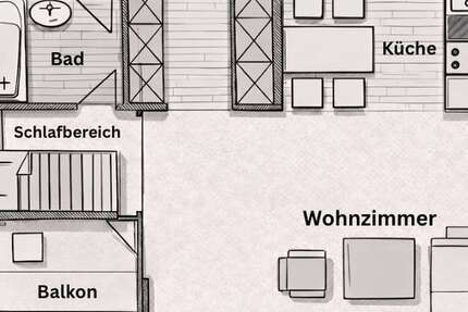 Wohnung Neu-Ulm Ulm - 1.5 Zimmer, 47 m&sup2;, 130.000&euro; | Angebot:27100952