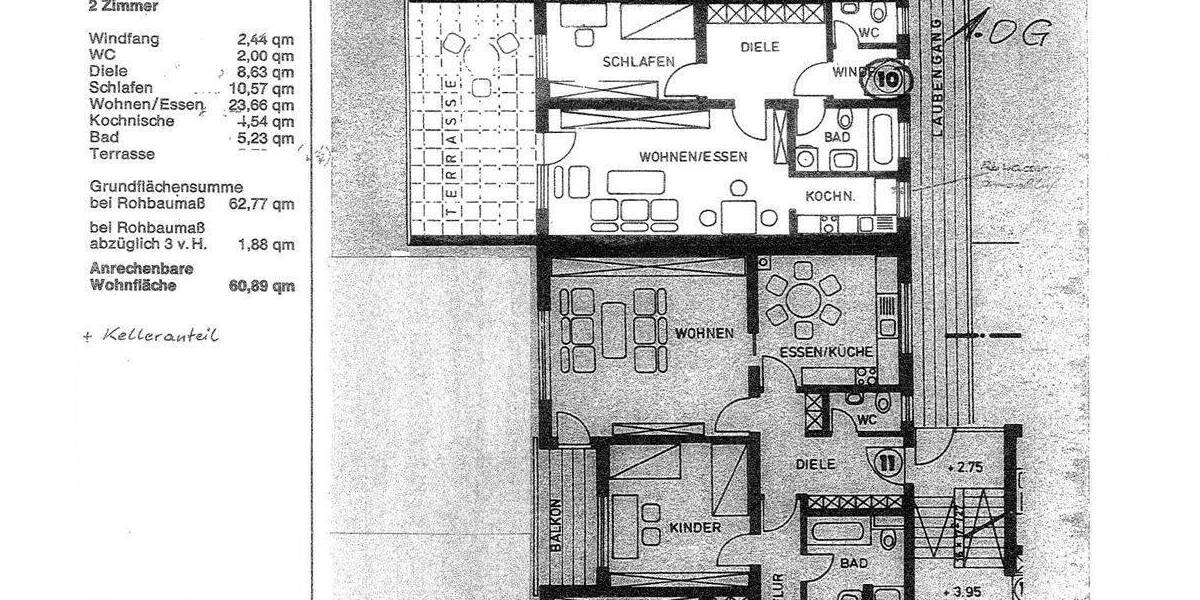 Etagenwohnung Vöhringen Vöhringen - 2 Zimmer, 60 m&sup2;, 180.000&euro; | Angebot:26684598