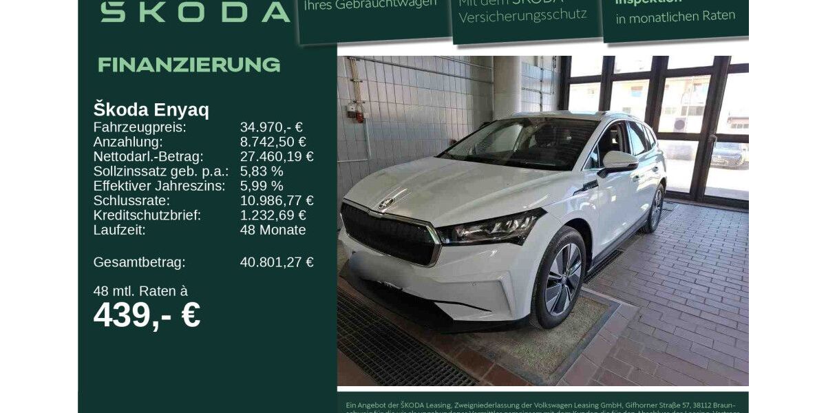 Skoda Enyaq 43.464 km 34.970 &euro; Neu-Ulm 89231