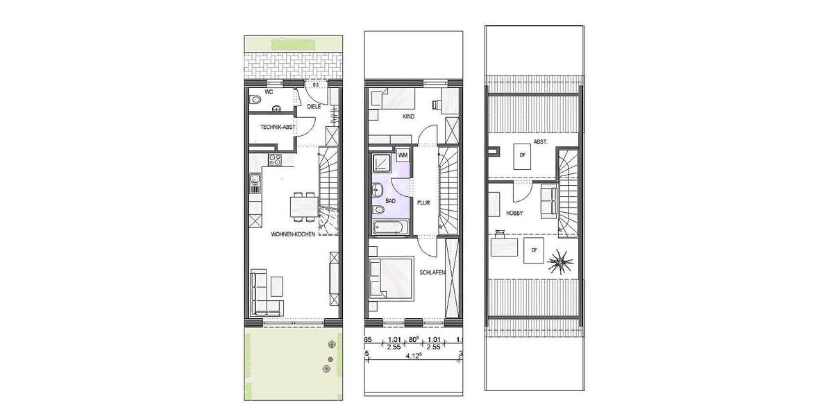 Reihenmittelhaus Achstetten - 6 Zimmer, 96 m&sup2;, 416.000&euro; | Angebot:23639232