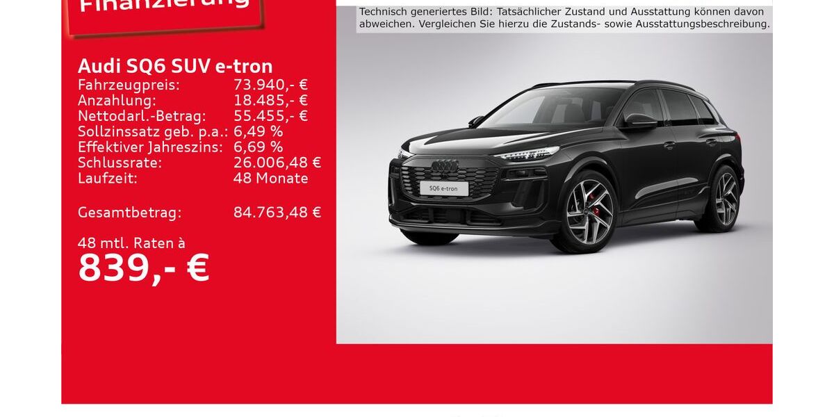 Audi SQ6 e-tron 36.928 km 72.860 &euro; Ulm 89073