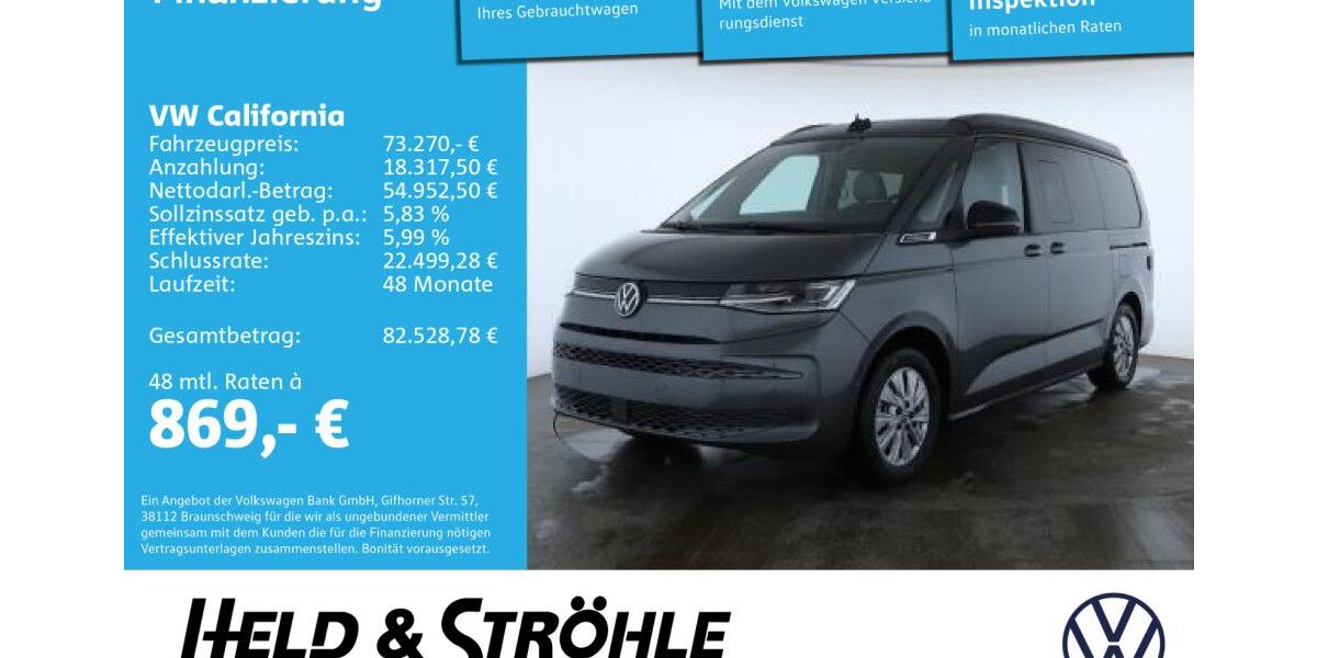 VW T7 California 17.698 km 73.270 &euro; Ulm 89079