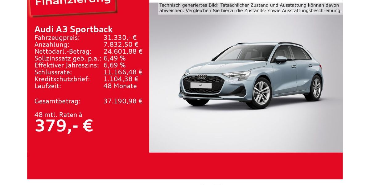 Audi A3 5.195 km 31.330 € Ulm 89073