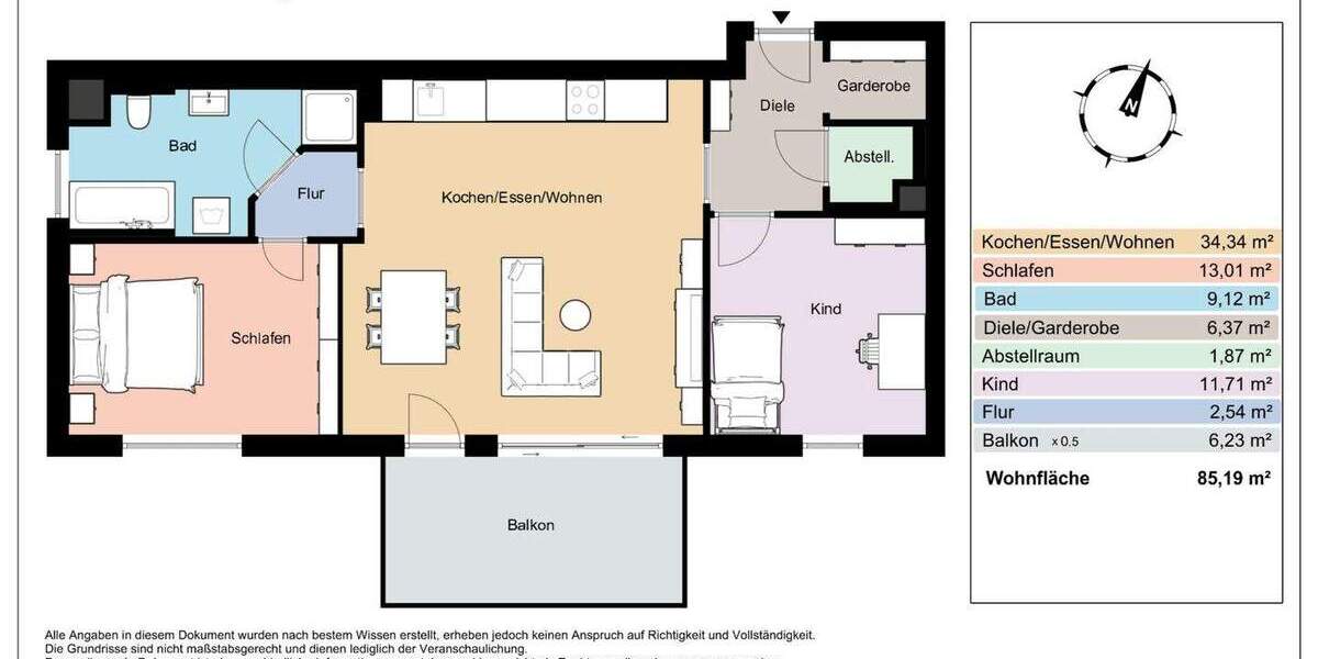 Etagenwohnung Neu-Ulm Offenhausen - 3 Zimmer, 85 m&sup2;, 493.000&euro; | Angebot:25834864
