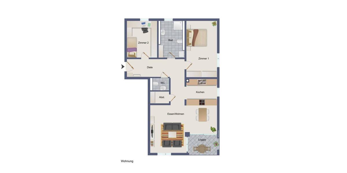Etagenwohnung Laupheim - 3 Zimmer, 87 m&sup2;, 408.000&euro; | Angebot:26879070