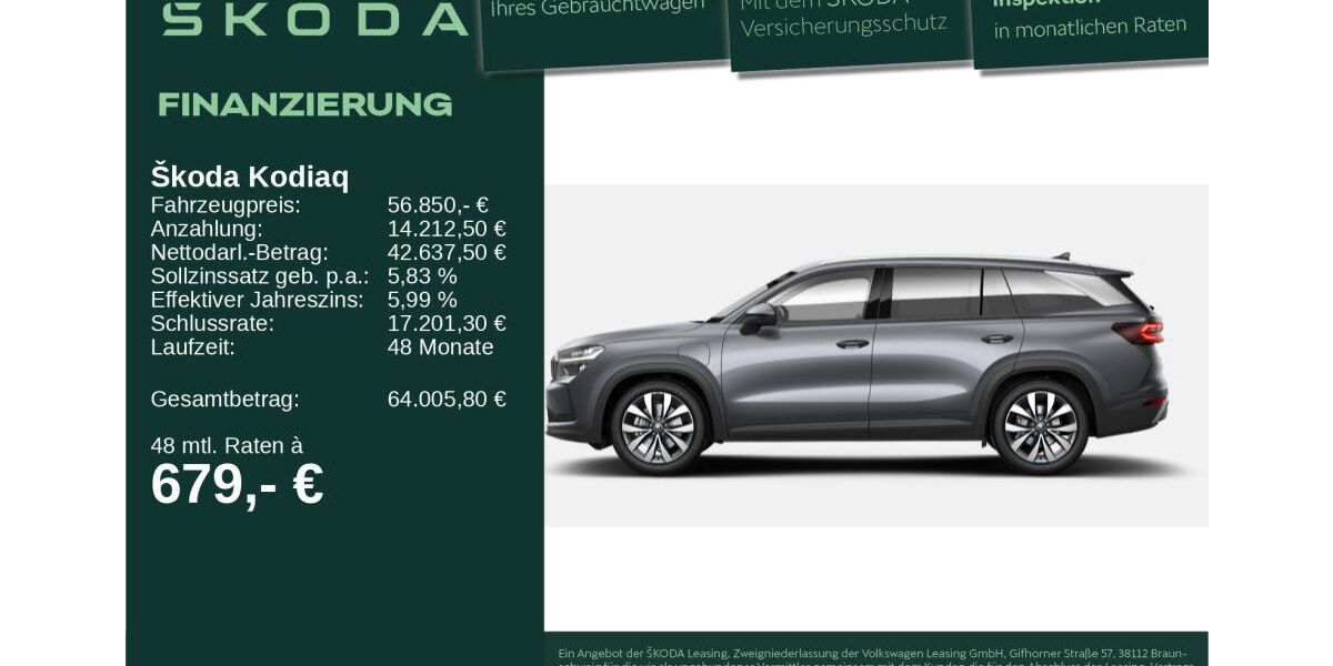Skoda Kodiaq 2.001 km 56.850 &euro; Neu-Ulm 89231