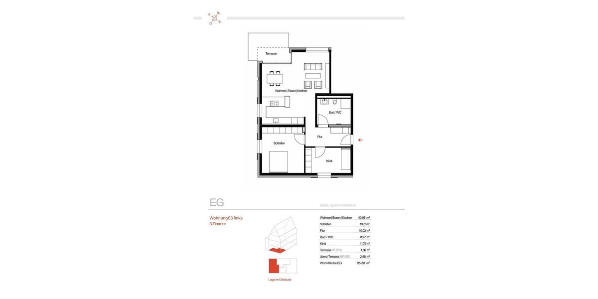 Etagenwohnung Ulm Söflingen - 3 Zimmer, 96 m&sup2;, 2.200&euro; | Angebot:24764548