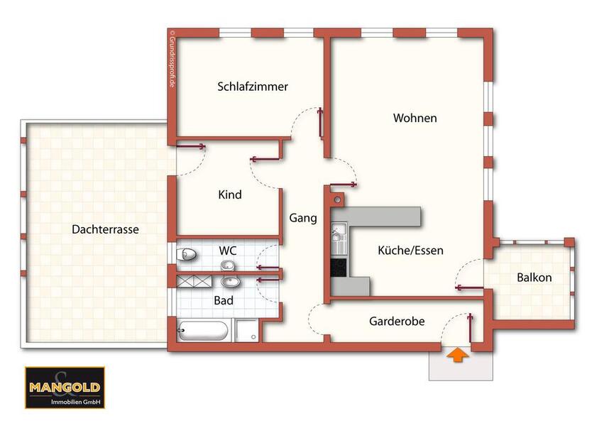 3 Zimmerwohnung in Schwendi mit Balkon und Dachterrasse
