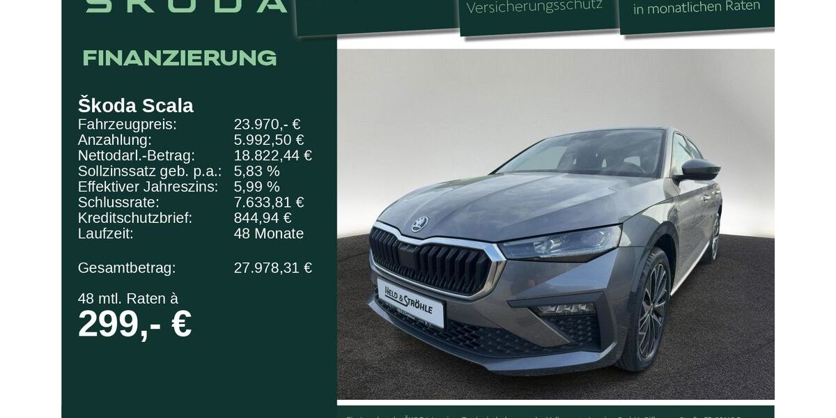 Skoda Scala 11.114 km 23.360 &euro; Neu-Ulm 89231
