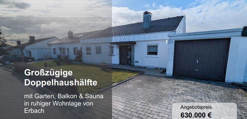 Doppelhaushälfte Erbach - 7 Zimmer, 172 m&sup2;, 630.000&euro; | Angebot:26757150