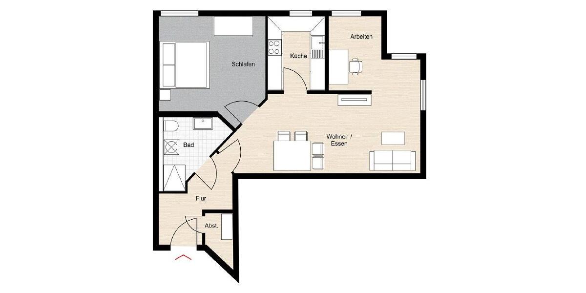 Helle 2-Zimmer-Wohnung mit Balkon und Stellplatz in Illertissen zimmer