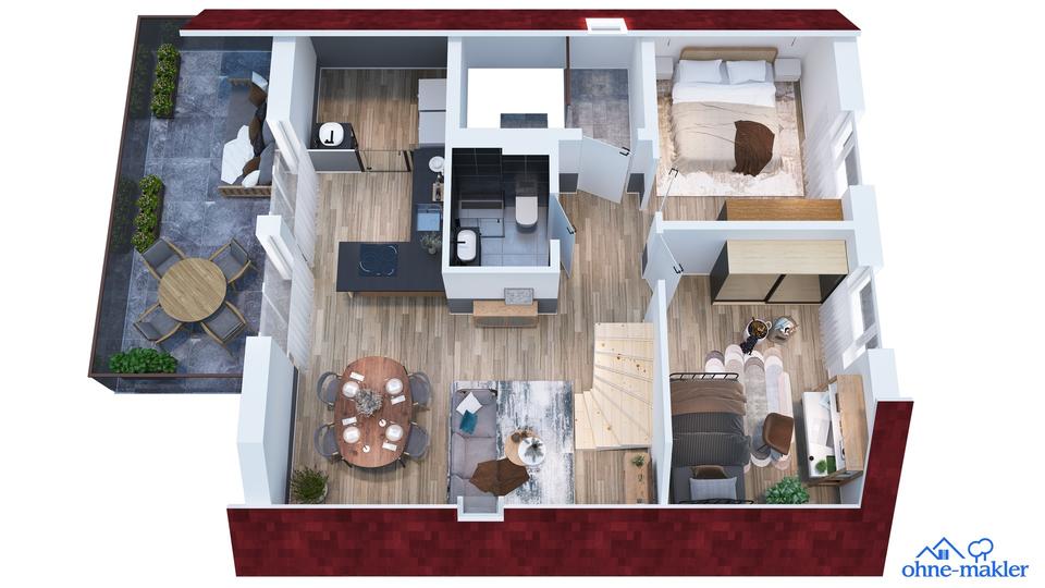 Maisonettenwohnung Allmendingen - 5 Zimmer, 106 m&sup2;, 1.590&euro; | Angebot:26090603