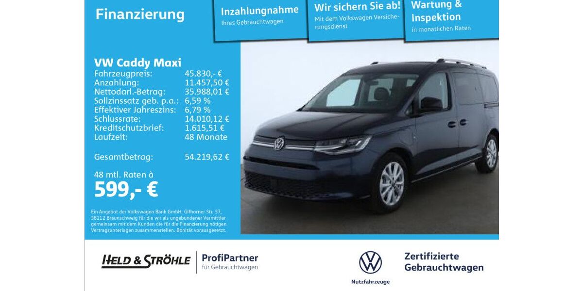 VW Caddy Maxi 12.401 km 44.860 &euro; Ulm 89079
