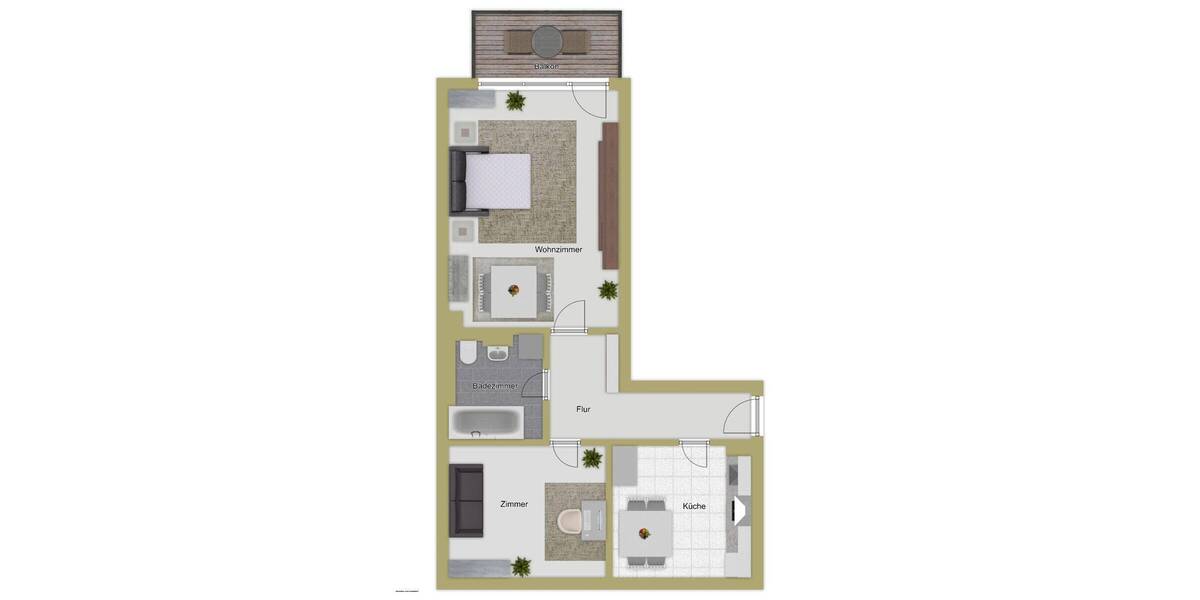 Etagenwohnung Neu-Ulm Stadtmitte - 2 Zimmer, 58 m&sup2;, 229.000&euro; | Angebot:23626436