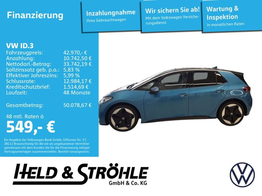 VW ID.3 6.709 km 42.970 € Neu-Ulm 89231