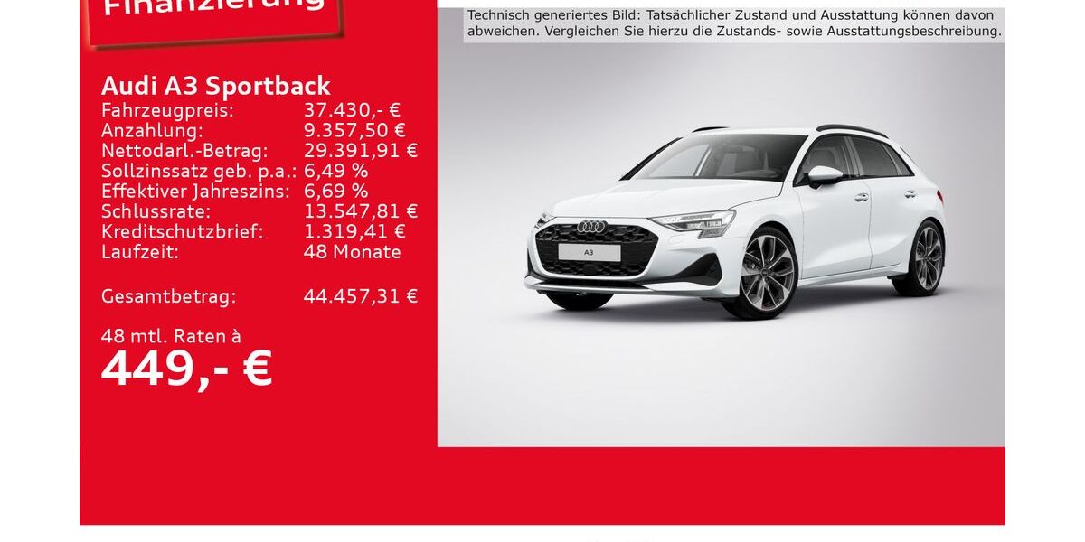 Audi A3 9.288 km 37.430 € Ulm 89073