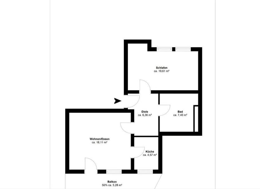 Gepflegte 2-Zimmer-Wohnung mit Südbalkon und PKW-Stellplatz