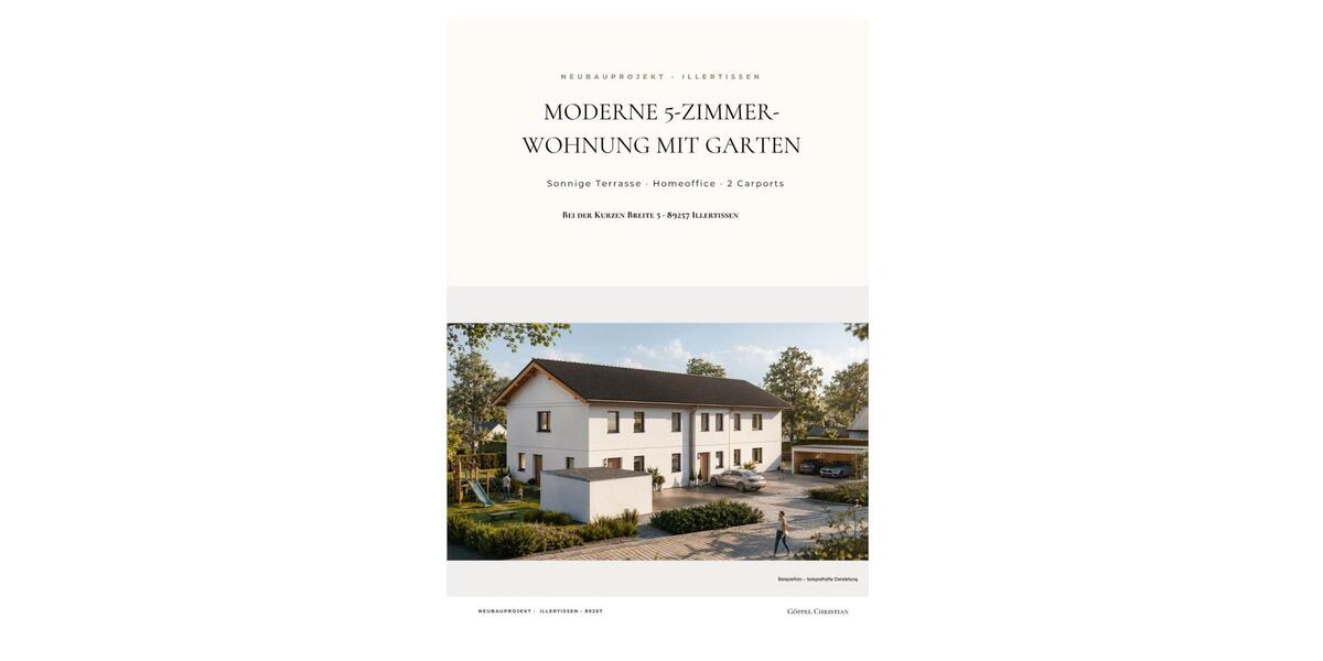 Erdgeschoßwohnung Illertissen - 5 Zimmer, 110 m&sup2;, 1.760&euro; | Angebot:26648181