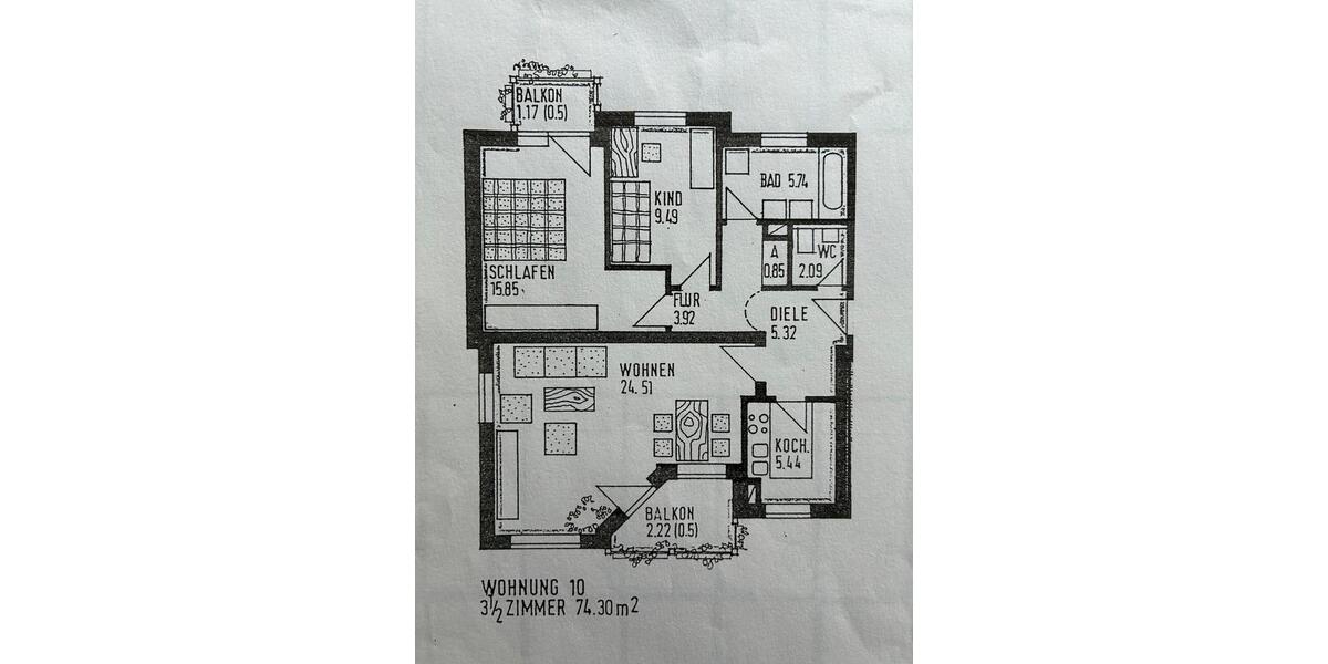 Etagenwohnung Dornstadt - 3 Zimmer, 75 m&sup2;, 255.000&euro; | Angebot:25572277