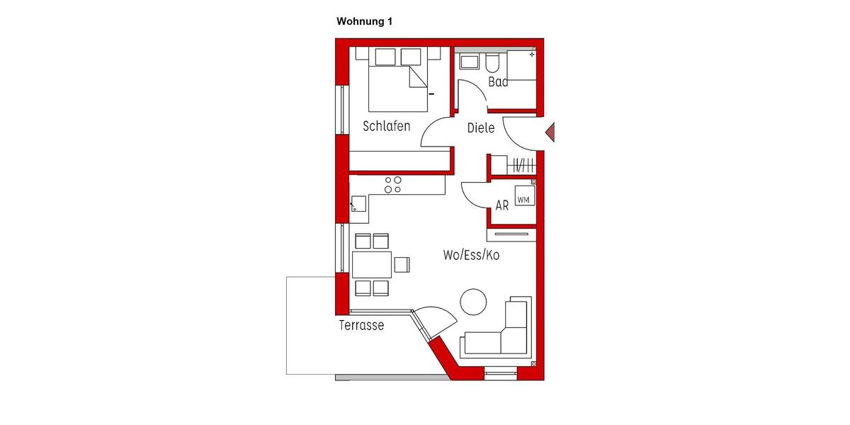 Erdgeschoßwohnung Schelklingen - 2 Zimmer, 56 m&sup2;, 760&euro; | Angebot:26084856