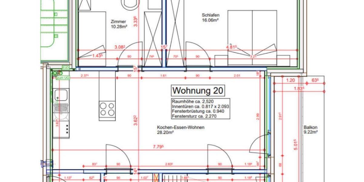 Etagenwohnung Ulm Donautal - 3 Zimmer, 71 m&sup2;, 1.106&euro; | Angebot:26237119