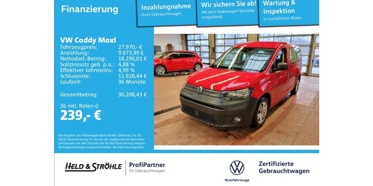 VW Caddy Maxi 63.742 km 26.790 &euro; Ulm 89079