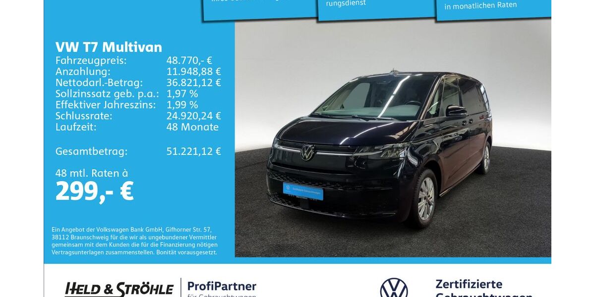 VW T7 Multivan 27.231 km 47.670 &euro; Ulm 89079
