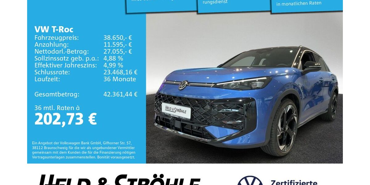 VW T-Roc 9.001 km 38.650 &euro; Ulm 89077