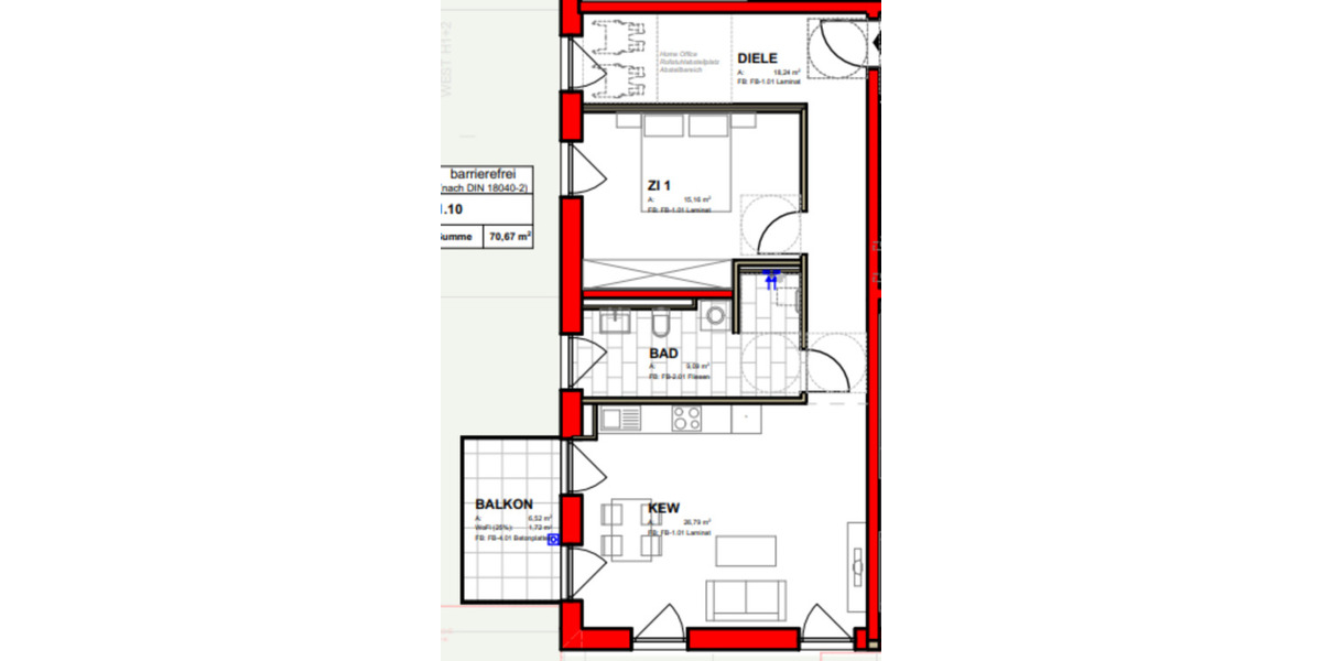Etagenwohnung Laichingen - 2.5 Zimmer, 70 m&sup2;, 980&euro; | Angebot:24588081
