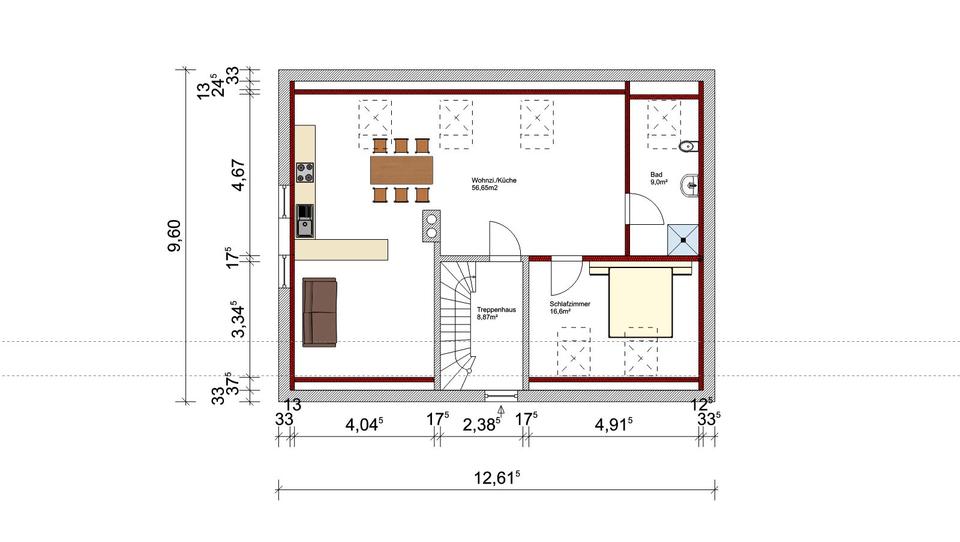 Dachgeschoßwohnung Ichenhausen - 2 Zimmer, 82 m&sup2;, 904&euro; | Angebot:26456204
