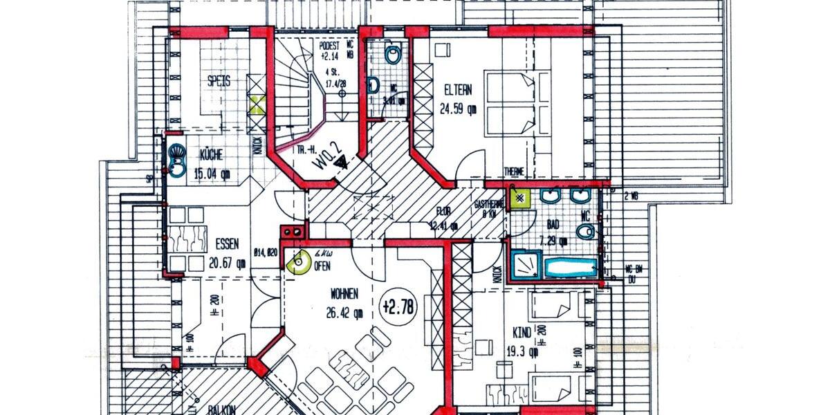 Dachgeschoßwohnung Laichingen - 3.5 Zimmer, 115 m&sup2;, 1.180&euro; | Angebot:26550372
