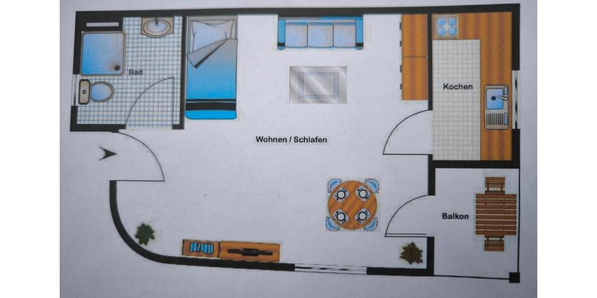 Etagenwohnung Laupheim - 1.5 Zimmer, 37 m&sup2;, 450&euro; | Angebot:26522084