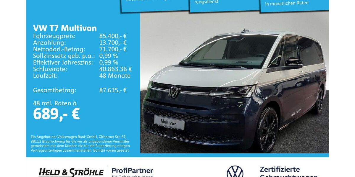VW T7 Multivan 4.001 km 77.850 &euro; Ulm 89079