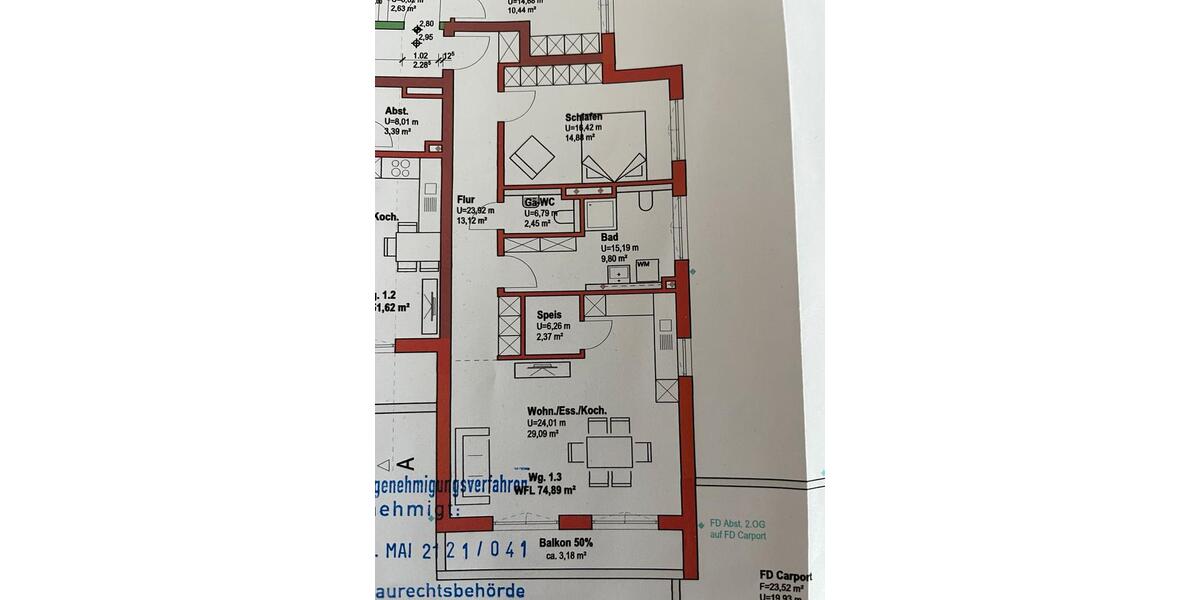 Etagenwohnung Laupheim - 2 Zimmer, 75 m&sup2;, 990&euro; | Angebot:26534282