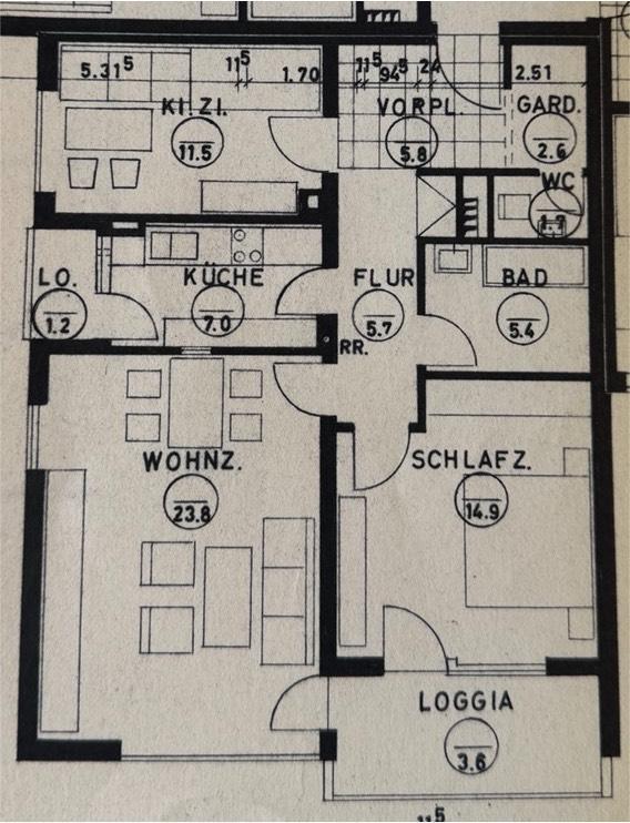 Ulm-Böfingen Helle 3 Zimmerwohnung