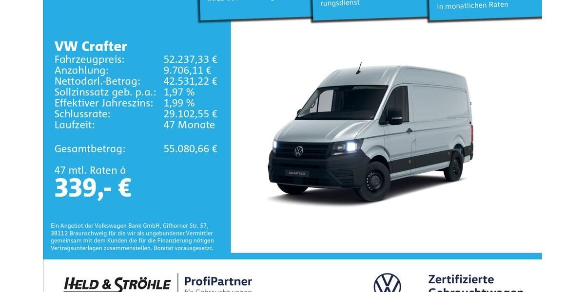 VW Crafter 2.001 km 45.950 &euro; Ulm 89079