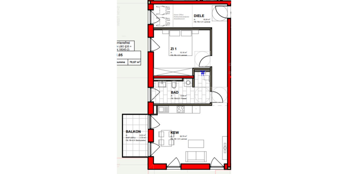 Etagenwohnung Laichingen - 2.5 Zimmer, 70 m&sup2;, 980&euro; | Angebot:24588081
