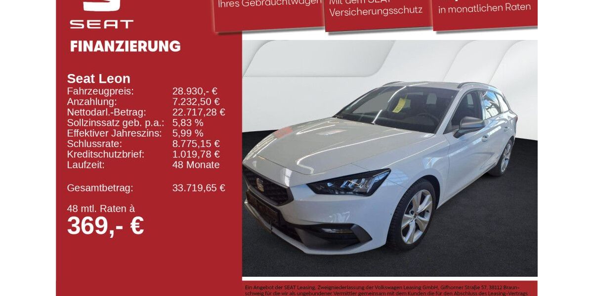 Seat Leon 11.414 km 28.930 &euro; Neu-Ulm 89231