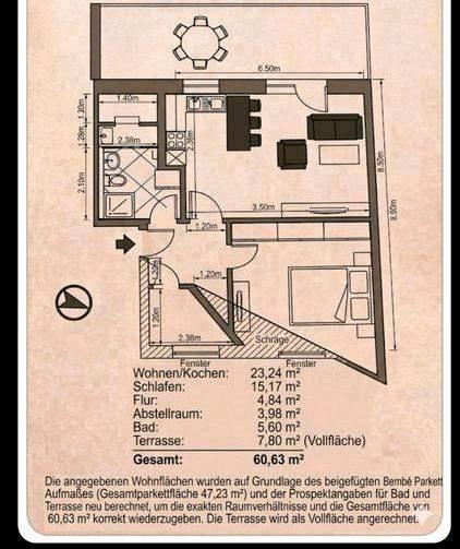 Dachgeschoßwohnung Senden - 2 Zimmer, 54 m&sup2;, 242.000&euro; | Angebot:26215794