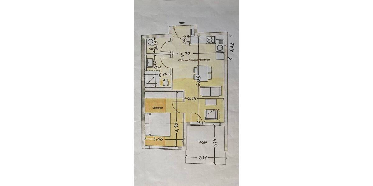Etagenwohnung Blaustein Ehrenstein - 2 Zimmer, 43 m&sup2;, 568&euro; | Angebot:26806003