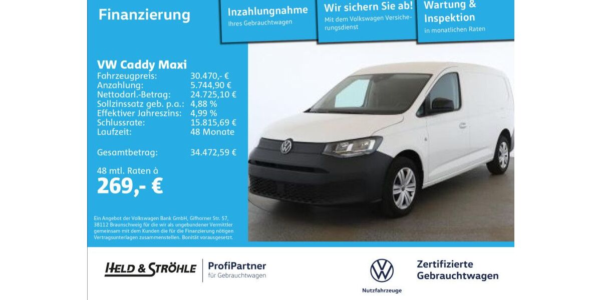 VW Caddy Maxi 21.587 km 30.470 &euro; Ulm 89079