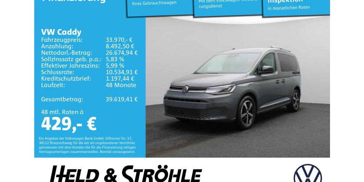 VW Caddy 15.739 km 33.970 &euro; Ulm 89079