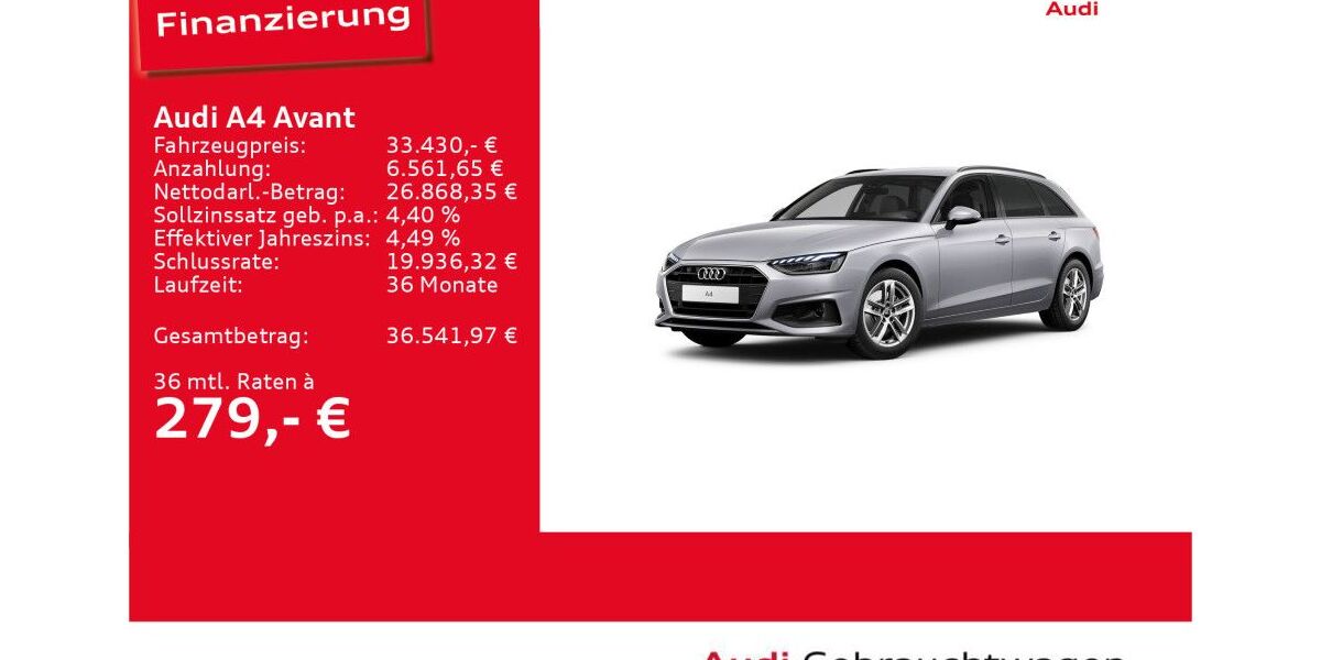Audi A4 9.998 km 33.430 &euro; Ulm 89073